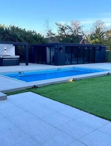 Poolcraft Ltd - Ascot case study - after shot of hard and soft landscaping