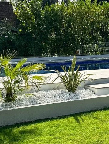 Poolcraft Ltd - Soft landscaping with ferns around an inground outside pool